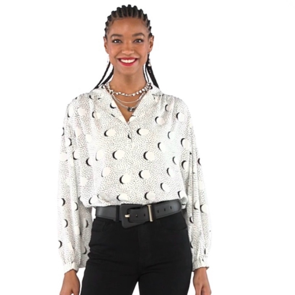Cabi Eclipse Blouse With Black Pattern - image 6